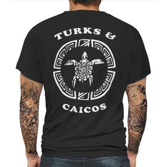 Turks & Caicos Retro Vintage Tribal Turtle Vacation Gift Mens Back Print T-shirt | Favorety CA