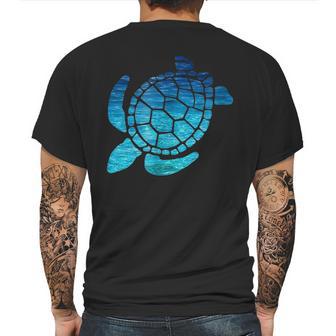 Turtle Lovers Blue Aqua Colors Beach T Cutes Mens Back Print T-shirt | Favorety