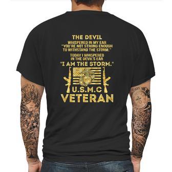 U S M C Veteran I Am The Storm Gold Foil Effect Graphic Design Printed Casual Daily Basic Mens Back Print T-shirt | Favorety UK