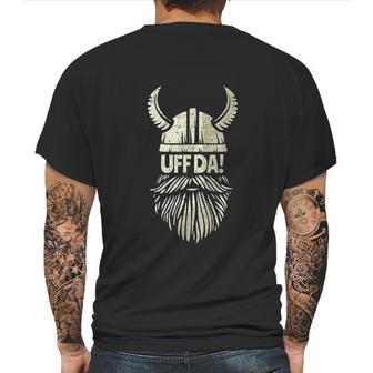 Uff Da Norwegian Quote Scandinavian Viking Helmet Beard Man Mens Back Print T-shirt | Favorety UK