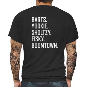 Ugp Campus Apparel Barts Yorkie Sholtzy Fisky Boomtown Funny Hockey Mens Back Print T-shirt | Favorety CA