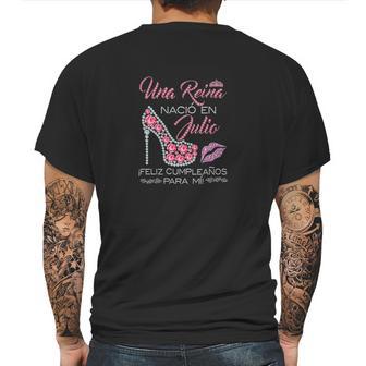 Una Reina Nacio En Julio Feliz Cumpleanos Para Mii Diamonds High Heels Mens Back Print T-shirt | Favorety