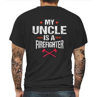 My Uncle Is A Firefighter Vintage Thin Red Line Nephew Gift Mens Back Print T-shirt | Favorety DE