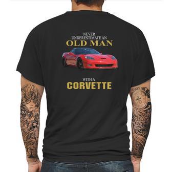 Never Underestimate An Old Man With A Corvette Mens Back Print T-shirt | Favorety AU