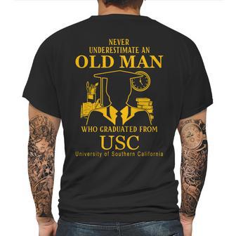 Never Underestimate An Old Man Graduated From Usc University Of Southern California Mens Back Print T-shirt | Favorety DE