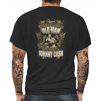 Never Underestimate An Old Man Listening To Johnny Cash Mens Back Print T-shirt | Favorety DE