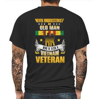 Never Underestimate An Old Who Is Also A Vietnam Veteran Gift Graphic Design Printed Casual Daily Basic Mens Back Print T-shirt | Favorety CA