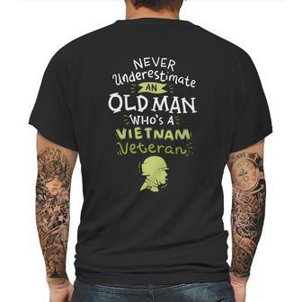 Never Underestimate An Old Whos A Vietnam Veteran Gift Graphic Design Printed Casual Daily Basic Mens Back Print T-shirt | Favorety