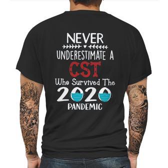 Never Underestimate Who Survived The Pandemic Cst Mens Back Print T-shirt | Favorety