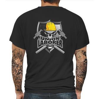 Union Laborer Construction Skull And Sledge Hammers Mens Back Print T-shirt | Favorety AU