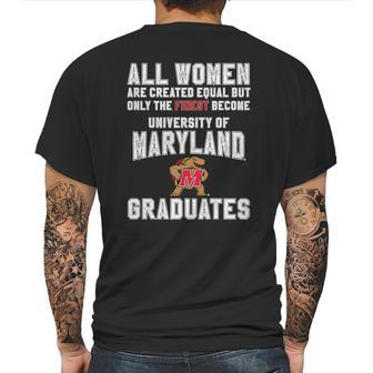 University Of Maryland Graduated Woman Mens Back Print T-shirt | Favorety DE