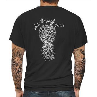 Upside Down Pineapple Where Party Funny Swinger Gift Mens Back Print T-shirt | Favorety UK