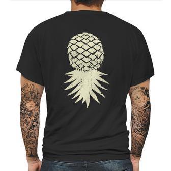 Upside Down Pineapple Subtle Vacation Funny Swinger Cute Gift Mens Back Print T-shirt | Favorety