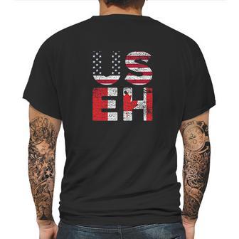 Usa Useh Us Flag Canada Mens Back Print T-shirt | Favorety