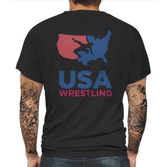 Usa Wrestling Eroded Mens Back Print T-shirt | Favorety UK