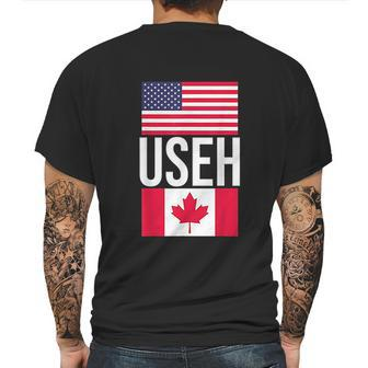 Useh American Pride Us Flag Canadian Flag Gift Canada Mens Back Print T-shirt | Favorety UK