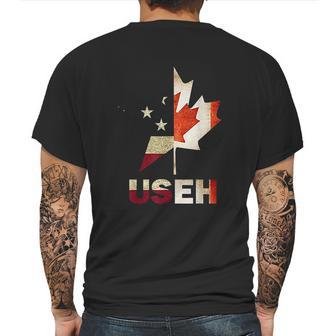 Useh Leaf Canadian American Flag Canada Usa Gift Mens Back Print T-shirt | Favorety UK