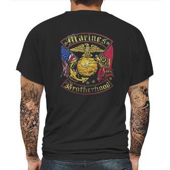 Usmc Marines Double Flag Mens Back Print T-shirt | Favorety AU