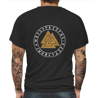 Valknut Odins Knot Norse Mens Back Print T-shirt | Favorety CA