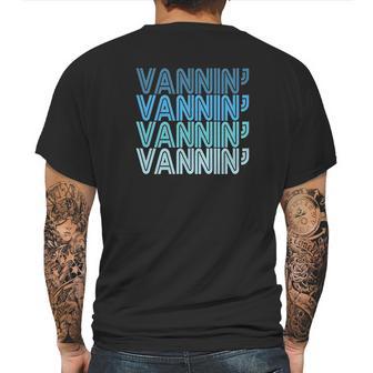 Vannin Retro Blue Vanner Mens Back Print T-shirt | Favorety