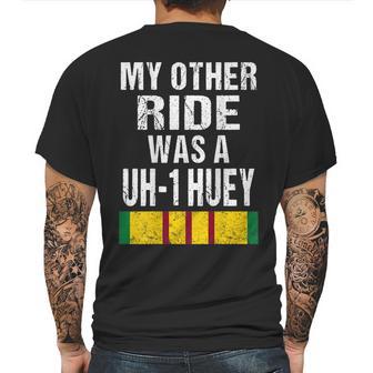 Vietnam Veteran Biker Uh-1 Huey Helicopter Mens Back Print T-shirt | Favorety CA