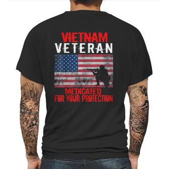 Vietnam Veteran Medicated For Your Protection Mens Back Print T-shirt | Favorety DE