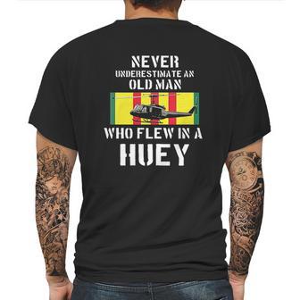 Vietnam Veteran Vet Huey Helicopter Mens Back Print T-shirt | Favorety