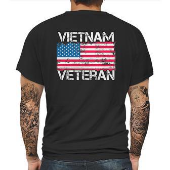 Vietnam Veteran Vintage Us Flag Military Vet Gift Mens Back Print T-shirt | Favorety UK