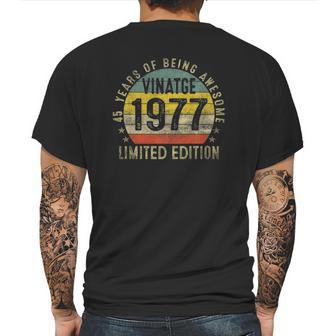 Vintage 1977 Limited Edition 45Th Birthday 45 Years Old Mens Back Print T-shirt | Favorety CA