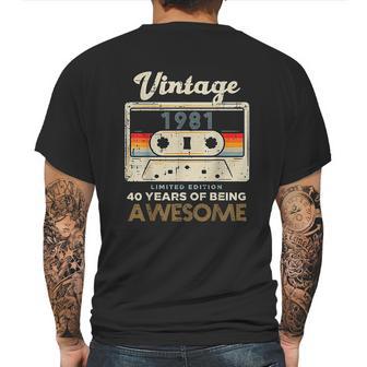 Vintage 1981 Cassette Tape 41 Awesome 41St Birthday Gift Mens Back Print T-shirt | Favorety DE