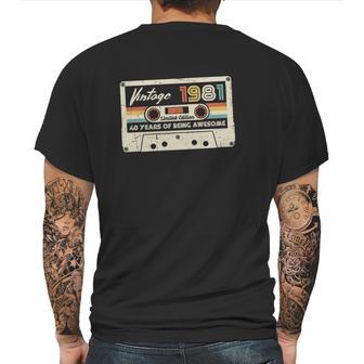 Vintage 1981 Retro Cassette 40Th Birthday Mens Back Print T-shirt | Favorety CA