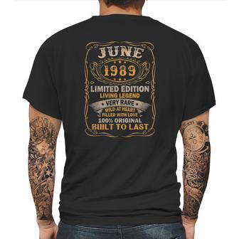 Vintage 32 Years Old June 1989 32Nd Birthday Gift Idea Mens Back Print T-shirt | Favorety CA