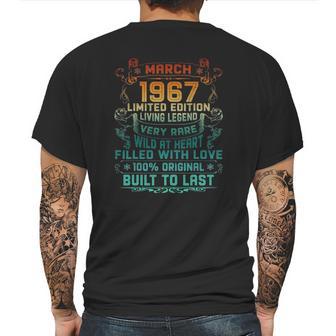 Vintage 55 Years Old March 1967 55Th Birthday Gift Mens Back Print T-shirt | Favorety