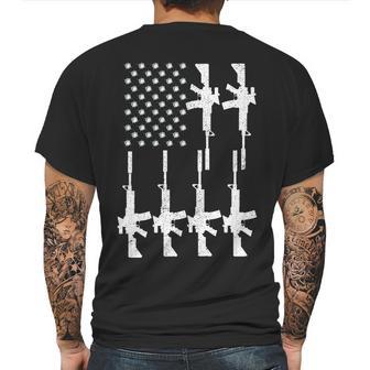 Vintage American Gun Rifle Usa Flag Mens Back Print T-shirt | Favorety CA