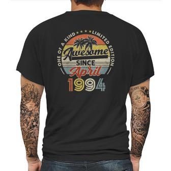 Vintage April 1994 Retro 27 Years Old 1994 Birthday Mens Back Print T-shirt | Favorety