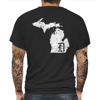 Vintage Detroit Michigan Old English D Mens Back Print T-shirt | Favorety DE