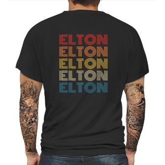 Vintage Elton Retro Personalized Design Name Mens Back Print T-shirt | Favorety UK