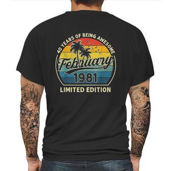 Vintage February 1981 Retro 41 Year Old 41St Birthday Gift Mens Back Print T-shirt | Favorety