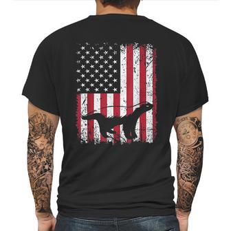 Vintage Honey Badger American Flag Animals Lover Mens Back Print T-shirt | Favorety