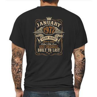 Vintage January 1972 49 Years Old 49Th Birthday Gift Mens Back Print T-shirt | Favorety DE