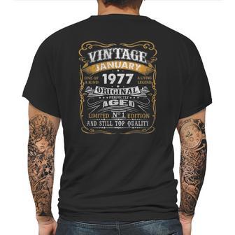 Vintage January 1977 45 Years Old 45Th Birthday Gift Mens Back Print T-shirt | Favorety AU