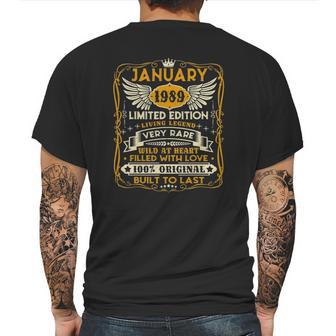 Vintage January 1989 32 Years Old 32Nd Birthday Gift Mens Back Print T-shirt | Favorety AU