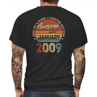 Vintage January 2009 Retro 13 Years Old 13Th Birthday Gift Mens Back Print T-shirt | Favorety