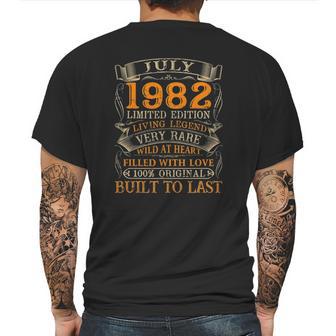 Vintage July 1982 40 Years Old 40Th Birthday Gifts Mens Back Print T-shirt | Favorety UK