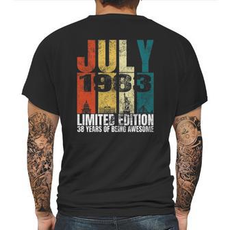 Vintage July 1983 Bday Costume 38 Years Old 38Th Birthday Mens Back Print T-shirt | Favorety DE