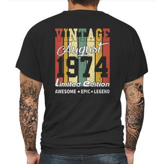 Vintage Limited Edition Birthday Decoration August 1974 Ver2 Mens Back Print T-shirt | Favorety DE