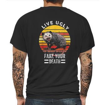 Vintage Live Ugly Fake Your Death Funny Opossum Mens Back Print T-shirt | Favorety DE