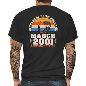 Vintage March 2001 21 Years Old Fishing Lover 21St Birthday Mens Back Print T-shirt | Favorety AU