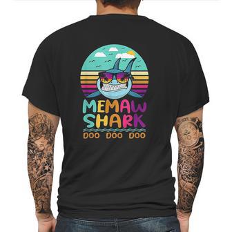 Vintage Memaw Shark Doo Doo Doo Birthday Gifts Mens Back Print T-shirt | Favorety