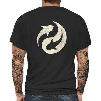 Vintage Ocean Conservation Yin Yang For Shark Lovers Mens Back Print T-shirt | Favorety UK